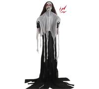 Animatronics d'halloween, 13x57 Angel hanté hanté Animatronic avec Voix activée et terrifiante décorations d'halloween pour la Cour extérieure intérieure