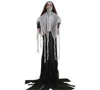 Animatronics Halloween Debout Ange Hanté Fantôme avec Voix Terrifiante Décorations Extérieures Intérieures