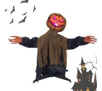 Animatroniques d'halloween - Décorations de Jardin Citrouille Fantôme - Ornement Lumineux Suspendu avec Son pour Allée Jardin Pelouse Cour Porche Fête