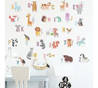 Animaux 26 Lettres Anglaises Stickers Muraux,Dessin Animé Éducation Préscolaire Autocollants,Chambre D'Enfants Maternelle Décoration De La Maison