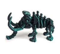 Animaux 3D Jouets Imprimés 3D Mammouth Articulé Flexible Articulations Mobiles pour Maison Bureau Décoration De Bureau Exécutif-Laser Green Black||22.5cm