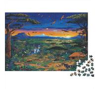 Animaux africains Puzzle 1000 Pièces Adulte avec Couleurs Éclatantes, Jeu De Puzzle Classique défi Entre Amis pour Un Tableau À Encadrer, Superbe Idée Cadeau 38x26cm/1000pcs