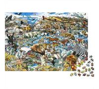 Animaux Africains Puzzle 1000 Pièces Papier pour Adultes Paysage de Faune Coffret Puzzle 1000 Pièces 38x26cm/1000pcs