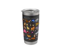 Animaux allemands Alphabet A-Z ABC de la faune Gobelet isotherme en acier inoxydable double paroi