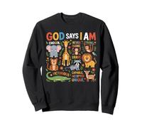 Animaux Amusants pour Enfants, Filles, garçons, Animaux Dieu Dit Que Je suis Sweatshirt