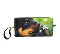Animaux Animal Mignon Chien Chiot Rottweiler, Trousse de Maquillage Trousse à cosmétiques Trousse de Toilette de Voyage Portable Pochette de Maquillage