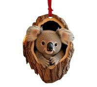 Animaux Arbre de Noël,Acrylique de Noël | Mignon Noël Suspendus - Sac À Suspendre Sac De Voiture Chat Singe Koala Acrylique 2D Décoration De La Maison Décorations De Noël