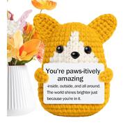 Animaux au crochet positifs - Adorable chiot en peluche avec message inspirant