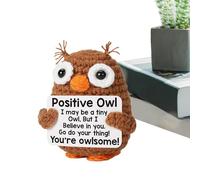 Animaux au crochet positifs, chouette pour soutenir les émotions, chouette positive faite à la main, de soutien, jouet de soutien émotionnel, mots inspirants pour les voitures d'entreprise à Ha