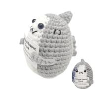 Animaux au crochet positifs, requin pour le soutien émotionnel | Animal au crochet fait à la main pour soutenir les émotions | Avec carte d'encouragement | Jouet de de requin tricoté motivant