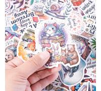 Animaux Autocollant Enfants, 100 Feuilles Paillette Autocollants Vinyles Etanches pour les Décorations Artisanales, Bouteilles D'eau, Scrapbooking, Ordinateurs Portables, Coques de Téléphone, Vélo