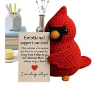 Animaux Bienveillants Au Crochet | Oiseau Inspirant Crochet avec Carte | Décoration Intérieure Douce pour Étagère Bureau Porche Salon Entrée École | Cadeau Saint Valentin Anniversaire