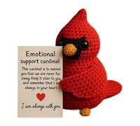 Animaux Bienveillants Au Crochet | Oiseau Inspirant Crochet avec Carte | Décoration Intérieure Douce pour Étagère Bureau Porche Salon Entrée École | Cadeau Saint Valentin Anniversaire