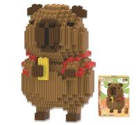 Animaux Blocs de Construction Capybara Mini Blocs de Construction Dessin animé Classiques Jouet éducatif Puzzle Meilleur Cadeau pour Enfants et Adultes Artisanat Fait Main (C)