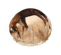 Animaux cheval course impression bonnet de douche pour femmes réutilisable Double couche tissu bonnets de douche filles cheveux casquettes
