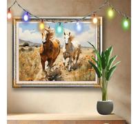 Animaux,Chevaux au galop Peinture Diamant Kit,5D Diamond Painting Adulte 70x50cm,Bricolage Diamant Artisanat Strass Point de Croix Painting,Tableau Diamant Kits pour Décoration Murale Cadeau 511N-6594