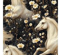 Animaux Chevaux Papier Adhesif Meuble Plante Fleurs Mat Papier Peint Mural Film Autocollant Wallpaper Rouleau Impermeable Stickers Collant Décoration pour Cuisine Tables Armoires Mur 0.3X5 M