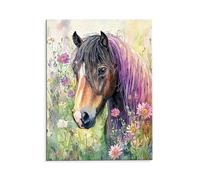 Animaux Chevaux Peinture Numero pour Adulte, DIY Peinture Numero d'art Acrylique pour Débutants Facile sur Toile 80x110 cm avec Pinceaux, Toile Peintures Pour la Decor de la Maison (sans Cadre) i-175
