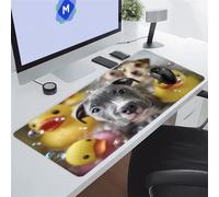 Animaux Chiens Canards Tapis de Souris de Jeu 1000x500x3 mm Grand Tapis de Souris Gaming sous-Main Bureau Gamer Large avec Base Antidérapante Tapis de Clavier Lavable pour Gamer PC