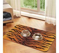 Animaux colorés à Rayures de Tigre,Tapis d'alimentation pour Animaux de Compagnie, Sets de Table en Cuir PU pour Chats et Chiens,30x45cm
