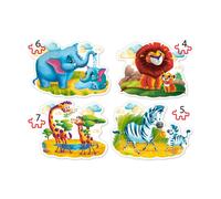 Animaux D'afrique, 4 X Puzzle (4 + 5 + 6 + 7) - Castorland B-04454-2