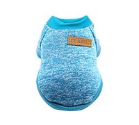 Animaux de Compagnie Chiot Chiot Pull Classique Vêtements Pull Chaud Pull Hiver pour Chien Fait à la Main (Bleu Ciel , S)