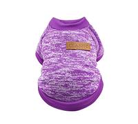 Animaux de Compagnie Chiot Pull Classique Pull Vêtements-Pull-Chaud-Pull Hiver pour Chien Fait à la Main (Violet, XS)