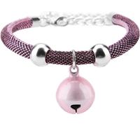 Animaux de compagnie de style japonais collier en nylon accessoire Supply Cat Bell collier avec chaîne d'extension (rose)