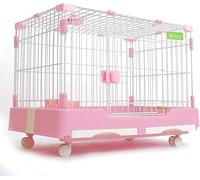 Animaux de compagnie d'intérieur de petite et moyenne tailleEnclos de plain-pied avec salle de bainMaison for animaux de compagnie facile à nettoyerCadeaux for animaux de compagnie(Pink,82*57*66)