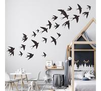 animaux de dessin animé PVC Stickers Muraux,Chambre d'enfant silhouette hirondelle noire,Mural Décoration Murale Chambre Salon Salle à Manger,64x101cm