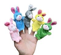 Animaux de Doigt, marionnettes Doigts pour Les Tout-Petits,Ensemble de de Doigt de Lapin en Peluche de 5 - de marionnettes animales Mignonnes en Peluche pour, Spectacles, Temps de Jeu, écoles,