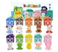 Animaux de Ferme Jouet pour Enfant 18 Mois 2 3 Ans, Montessori Jouet Bebe, La Ferme des Animaux Jeux Marionnettes À Doigts, Jouets à Empiler d'animaux de la Ferme, pour Garcon Fille 18 Mois 2 3 Ans