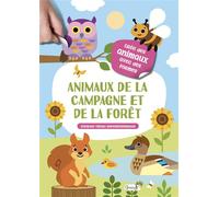 Animaux de la campagne et de la forêt Stickers vinyle repositionnables - Cécile Marbehant - Grenouille - broché - Document jeunesse