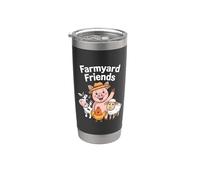 Animaux de la ferme Cochon Vache Poulet Mouton Enfants Gobelet isotherme en acier inoxydable double paroi
