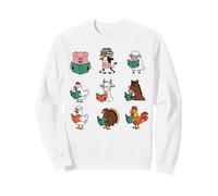 Animaux de la Ferme Mignons lisant des Livres d'automne bibliothèque ou Salle de Classe Sweatshirt