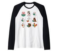 Animaux de la Ferme Mignons lisant Livres Enseignant bibliothèque Lecteur Manche Raglan