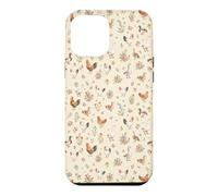 Animaux de la Ferme - Motif Floral Cottagecore, Poulet et Canard - Esthétique Coque pour iPhone 12 Pro Max