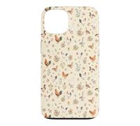 Animaux de la Ferme - Motif Floral Cottagecore, Poulet et Canard - Esthétique Coque pour iPhone 13