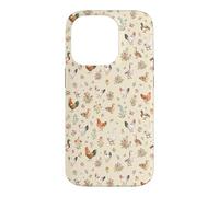 Animaux de la Ferme - Motif Floral Cottagecore, Poulet et Canard - Esthétique Coque pour iPhone 14 Pro