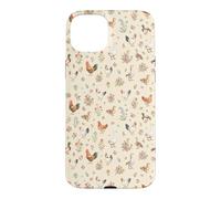Animaux de la Ferme - Motif Floral Cottagecore, Poulet et Canard - Esthétique Coque pour iPhone 15 Plus