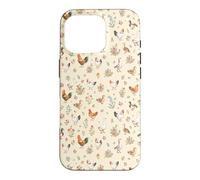 Animaux de la Ferme - Motif Floral Cottagecore, Poulet et Canard - Esthétique Coque pour iPhone 16 Pro