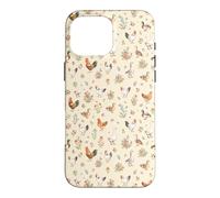 Animaux de la Ferme - Motif Floral Cottagecore, Poulet et Canard - Esthétique Coque pour iPhone 16 Pro Max