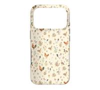 Animaux de la Ferme - Motif Floral Cottagecore, Poulet et Canard - Esthétique Coque pour iPhone 17 Pro