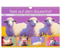 Animaux de la ferme. Portraits d'animaux colorés dans le style de la peinture à l'huile, Version française (Calendrier mural 2026 DIN A4 portrait), Calendrier CALVENDO mensuel