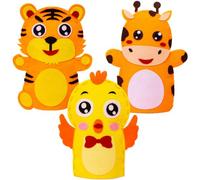 Animaux de la Forêt Kit feutrine, 3 pièces Kit de Couture Enfant, Kits de Couture marionnettes Animaux de la forêt, Ensemble d'artisanat et de Couture, pour Enfant Cadeau de Bricolage, multicolore