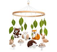 Animaux de la forêt mobile, en feutre, mobile pour lit, fenêtre en bois