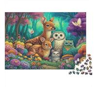 Animaux de la forêt Puzzle 1000 Pièces Adulte avec Couleurs Éclatantes,Ensemble De Casse-tête en Puzzle activité Zen pour La Décoration De Bureau,Idée Cadeau Anniversaire 52x38cm/1000pcs