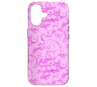 Animaux de la forêt Rose Vif en Toile, Ours, Lapin, cerf, Renard Coque pour iPhone 17