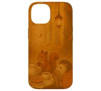 Animaux de la forêt Tea Party dans Une forêt d'automne éclairée par Une Lanterne Coque pour iPhone 14