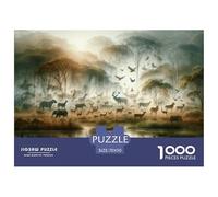 Animaux de la Jungle 1000 Piece Jigsaw Puzzle for Adults Educhational Games Stress Relief Puzzle Cultivate The Spirit of Teamwork for Men, Women, Elders, Seniors 70x50cm/1000pcs